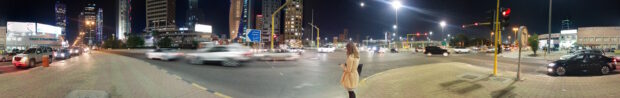 Panoramic picture of a street in Kuwait