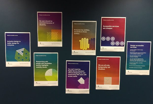 An image of all the 'Design accessible services' posters